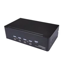 StarTech.com 4 portos kettős DisplayPort KVM kapcsoló - 4K 60Hz - USB - USB - DisplayPort - 3,5 mm-es fejhallgató, 3,5 mm-es mikrofon, DisplayPort, USB A - A-típusú USB - 4K Ul