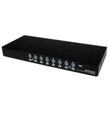 StarTech.com 16 portos 1U állványos USB KVM kapcsolókészlet OSD-vel és kábelekkel - VGA - 1920 x 1440 pixel - Fekete - Teljesítmény - 5 - 40 ° C - -20 - 60 ° C SV1631DU