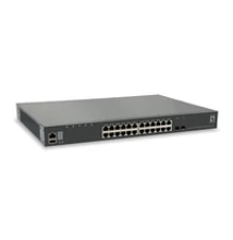 LevelOne KILBY 28-Port Stackable L3 Managed Gigabit Switch - 2 x 10GbE SFP+ - 1 x 10GbE Module Slot - Managed - L3 - Gigabit Ethernet (10/100/1000) - Full duplex - Rack mounting