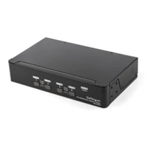 StarTech,com 4 Port DisplayPort KVM Switch - 4K 60Hz - Single Display - Dual Port UHD DP 1,2 USB KVM Switch with Integrated USB 2,0 Hub & Audio - Dell - HP - Apple - Lenovo - TAA Compliant - 3840 x 2160 pixels - 4K Ultra HD - Rack mounting - 18 W - 1U