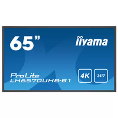 Iiyama LH6570UHB-B1 - Digital signage flat panel - 163.8 cm (64.5") - VA - 3840 x 2160 pixels - 24/7