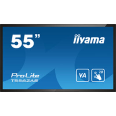 Iiyama T5562AS-B1 - Interactive flat panel - 138.7 cm (54.6") - VA - 3840 x 2160 pixels - 24/7