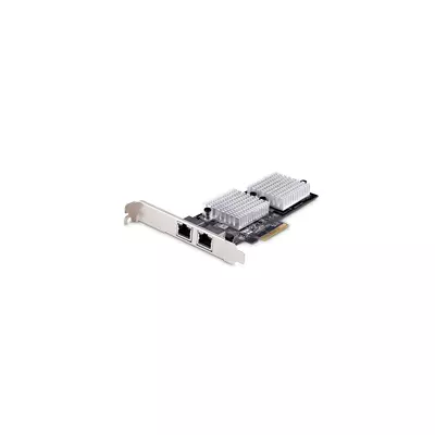 StarTech.com 2-Port 10GbE PCIe Network Adapter Card - Network Card for PCs/Servers - Six-Speed PCIe Ethernet Card with Jumbo Frame Support - NIC/LAN Interface Card - 10GBASE-T and NBASE-T - Internal - Wired - PCI Express - Ethernet - 10000 Mbit/s - Black