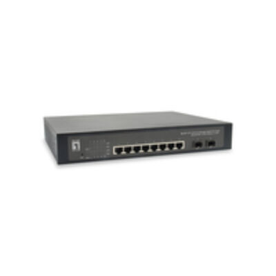 LevelOne 10-Port L2 Managed Gigabit PoE Switch - 802.3at/af PoE - 2 x SFP - 120W - Managed - L2 - Gigabit Ethernet (10/100/1000) - Power over Ethernet (PoE) - Rack mounting - 19U