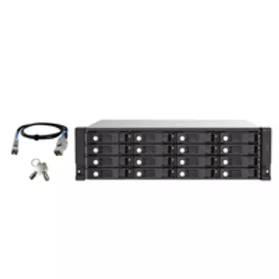 QNAP TL-R1620Sep-RP - HDD/SSD enclosure - 2.5/3.5" - SAS-3 - Serial ATA III - Hot-swap - Rack mounting - Black - Grey
