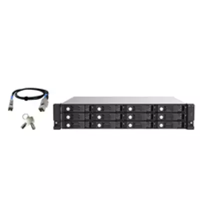 QNAP TL-R1220Sep-RP - HDD/SSD enclosure - 2.5/3.5" - SAS-3 - Serial ATA III - 12 Gbit/s - Hot-swap - Black - Grey