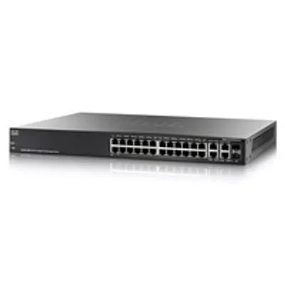 Cisco SG300 28-port Gigabit Max-PoE Managed Switch - Managed - L3 - Gigabit Ethernet (10/100/1000) - Power over Ethernet (PoE) - Rack mounting
