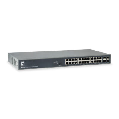 LevelOne GEP-2851 Web Smart Switch 28-Port 24 PoE Outputs 4 x SFP 370W - Switch - 1 Gbps GEP-2851
