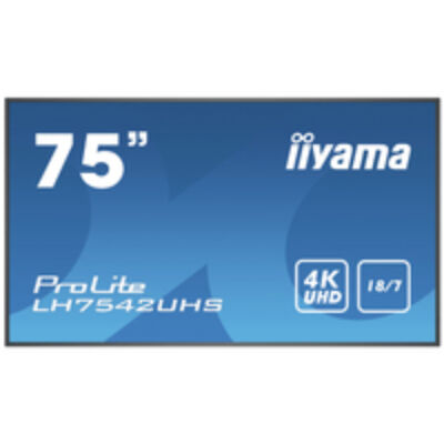 Iiyama PROLITE LH7542UHS-B3 - 189,2 cm (74,5") - IPS - 3840 x 2160 pixels - 500 cd/mÂ˛ - 4K Ultra HD - 16:9 LH7542UHS-B3