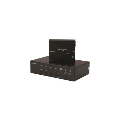 StarTech,com Multi-Input HDBaseT Extender with Built-in Switch - DisplayPort - VGA and HDMI Over CAT5e or CAT6 - Up to 4K - 4096 x 2160 pixels - AV transmitter & receiver - 70 m - Black STDHVHDBT