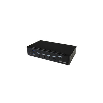 StarTech,com 4-Port DisplayPort KVM Switch - USB 3,0 - 4K 30Hz - 3840 x 2160 pixels - 4K Ultra HD - Rack mounting - 18 W - Black SV431DPU3A2