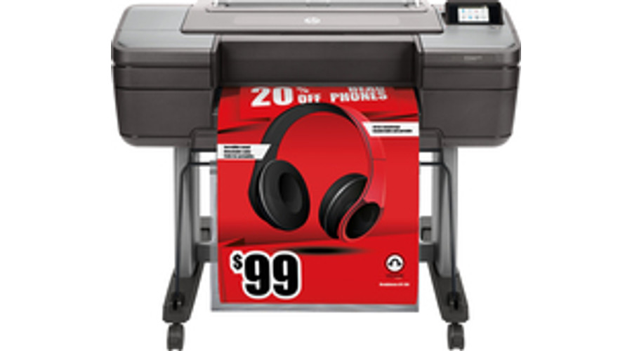 Image of HP Designjet Z6 24-in PostScript Printer - Inkjet - 2400 x 1200 DPI - CALS G4 - HP-GL/2 - HP-RTL - PDF 1.7 - PostScript 3 - TIFF - Chromatic red - Cyan - Magenta - Matte black - Photo black - Yellow - 66.9 m?/hr - A1 (594 x 841 mm)