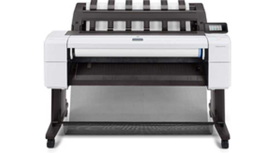 Image of HP Designjet T1600 36-in Printer - Thermal inkjet - 2400 x 1200 DPI - HP-GL/2 - HP-RTL - PDF 1.7 - PostScript 3 - TIFF - Cyan - Grey - Magenta - Matte black - Photo black - Yellow - 1 universal printhead - 180 pph