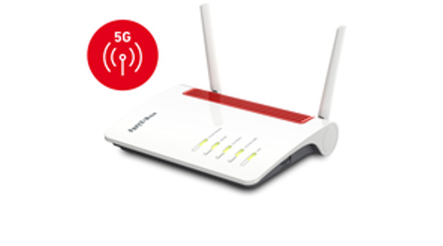 Image of AVM FRITZ!Box 6850 5G - Wi-Fi 5 (802.11ac) - Dual-band (2.4 GHz / 5 GHz) - Ethernet LAN - 3G - Black - Red - White - Tabletop router